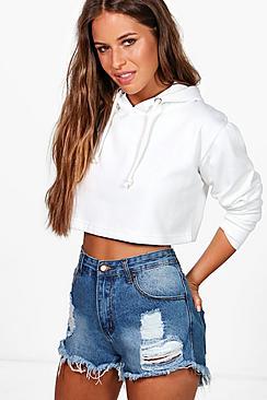 Boohoo Petite  Sarah Overhead Crop Hoody