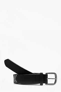 Boohoo Matt Faux Leather Belt With Eyelets