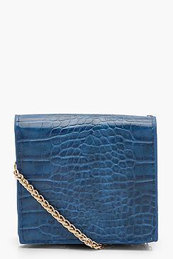 Boohoo Croc Micro Mini Cross Body Bag