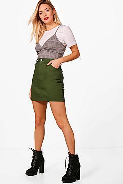 Boohoo Kathy Micro Mini Coloured Denim Skirt
