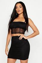 Boohoo Ruffle Detail Mesh Top & Mini Skirt Co-ord