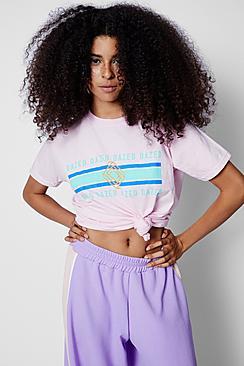 Boohoo Zendaya Dazed Slogan Pastel T-shirt