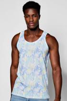 Boohoo All Over Print Palm Tree Sublimation Tank Top White