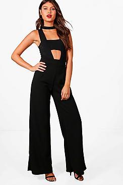 Boohoo Annie Crepe Wide Leg Trouser