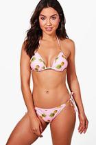 Boohoo Puerto Rico Pineapple Pop Triangle Bikini