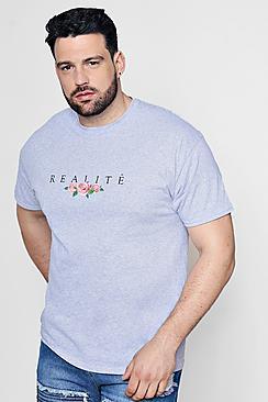 Boohoo Big And Tall Floral Embroidered T-shirt
