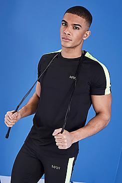 Boohoo Man Active Muscle Fit Tape T-shirt