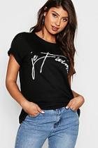 Boohoo Je Tamie French Slogan T-shirt