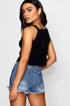 Boohoo Morgan Ribby Vest With Tie Up Back