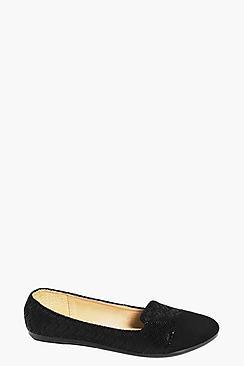 Boohoo Annie Contrast Toe Cap Slipper Ballet