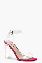 Boohoo Clear Strap And Block 2 Part Heels