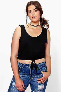 Boohoo Plus Cammie Knot Detail Top