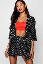 Boohoo Rose Polka Dot Oversized Blazer