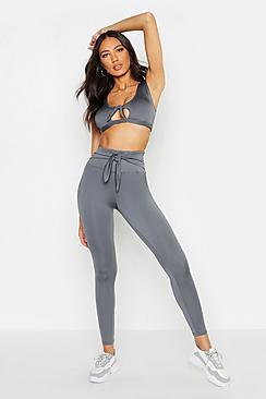 Boohoo Fit Knot Front Yoga Leggings