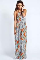 Boohoo Lina Plait Detail Paisley Print Maxi Dress