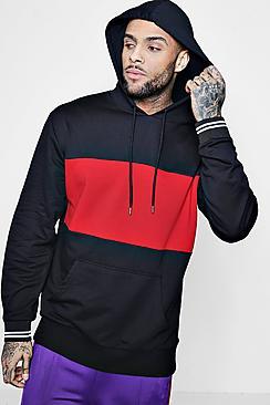 Boohoo Loose Fit Colour Block Hoodie