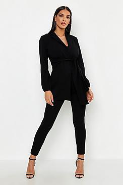 Boohoo Tie Front Duster Jacket