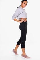 Boohoo May Fit Criss Cross Capri Running Legging Black