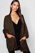 Boohoo Oversized Cardigan With 3/4 Roll Back Sleeves