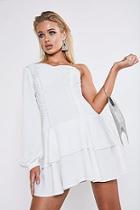Boohoo Premium Trim Back Detail One Shoulder Mini Dress