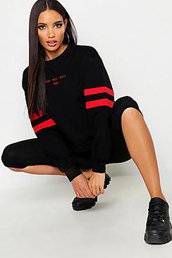 Boohoo New York City Embroidered Crew Neck Sweat
