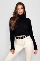 Boohoo Tall Roll Neck Cable Knit Jumper