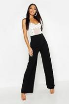 Boohoo High Waisted Seam Front Wide Leg Trousers