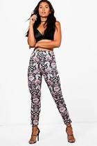 Boohoo Mila Floral Skinny Stretch Trousers