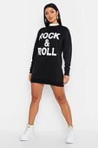 Boohoo Rock & Roll Oversized Sweatshirt Dress