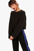 Boohoo Marie Jumbo Rib Turn Back Cuff Sweat