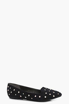 Boohoo Lucia Stud Detail Slipper Ballet