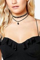 Boohoo Amy Choker And Tear Drop Layered Necklace