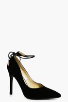 Boohoo Emma Wrap Ankle Pointed Court Shoes Black