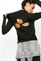 Boohoo Gracie Fit Teardrop Cut Out Running Hoody Black