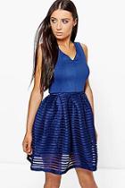 Boohoo Boutique Mia Contrast Full Skirt Prom Midi Dress