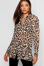 Boohoo Tall Leopard Print Shirt