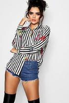 Boohoo Lucie Striped Floral Woven Shirt