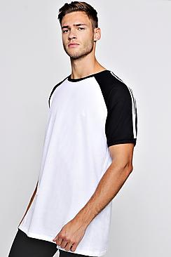 Boohoo Raglan T-shirt With Side Tape