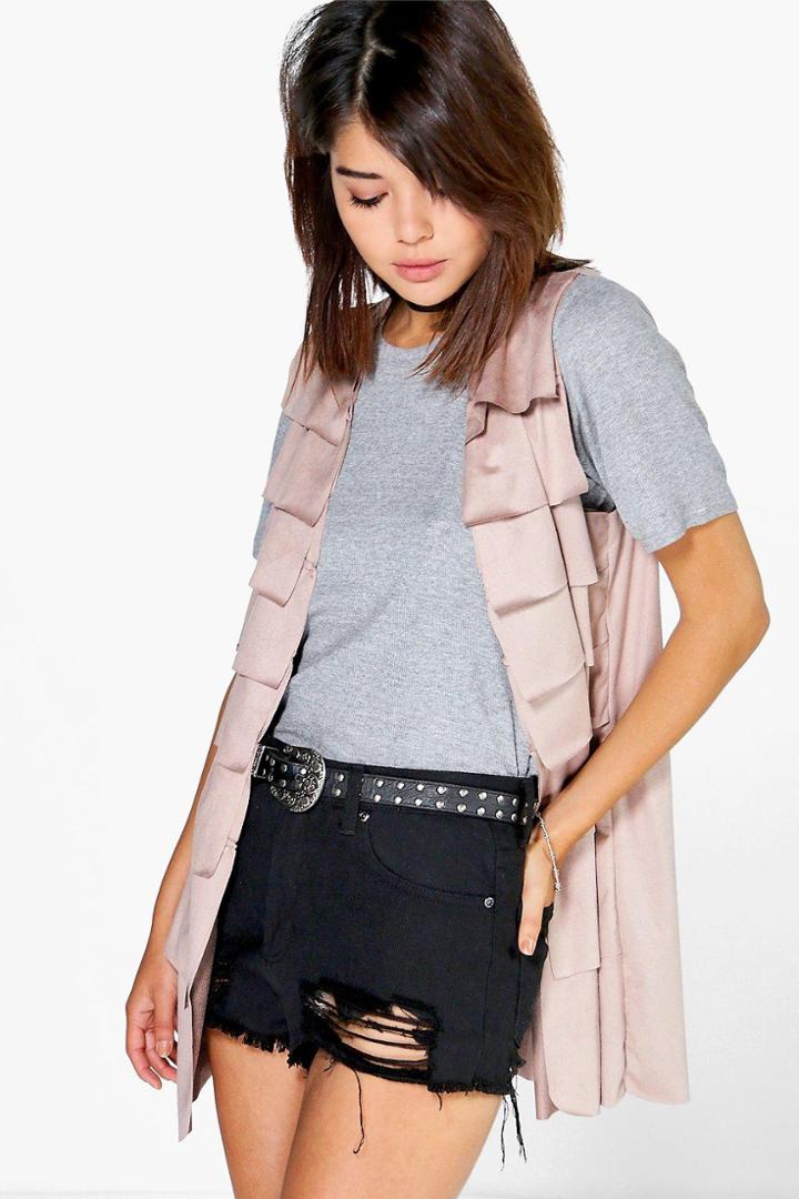 Boohoo Gracie Suedette Gilet Rose