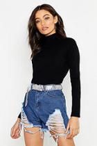 Boohoo Ribbed Brushed Knitted Roll Neck Jumper
