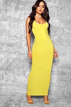 Boohoo Slinky Open Back Detail Maxi Dress