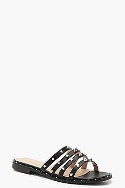 Boohoo Stud Multi Strap Slider