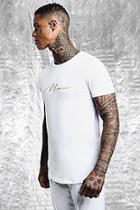 Boohoo White & Gold Man Signature Muscle Fit T-shirt