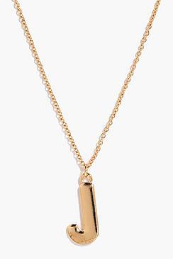 Boohoo Gold J Initial Charm Necklace