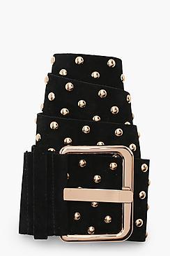 Boohoo Yasmin Studded Suedette Waist Belt