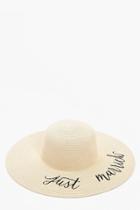 Boohoo Emma Just Married Straw Hat Natural