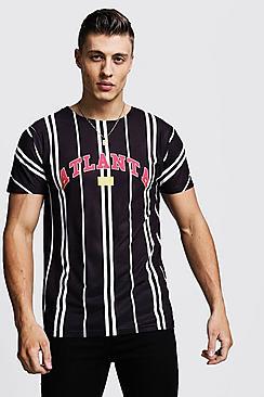 Boohoo Atlanta Stripe Crew Neck T-shirt