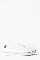 Boohoo White Skater Style Canvas Lace Up Plimsolls