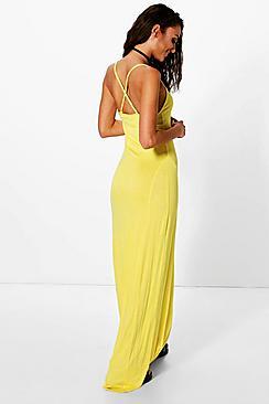 Boohoo Tall Cross Back Strappy Maxi Dress