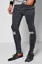 Boohoo Spray On Skinny Jeans With Ripped Knees